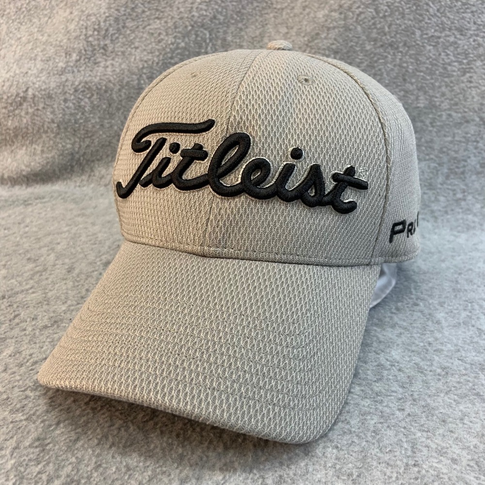 Titleist Script Mens Gray Titleist Golf Hat Deep Back Mesh Pro V1 FJ S/M